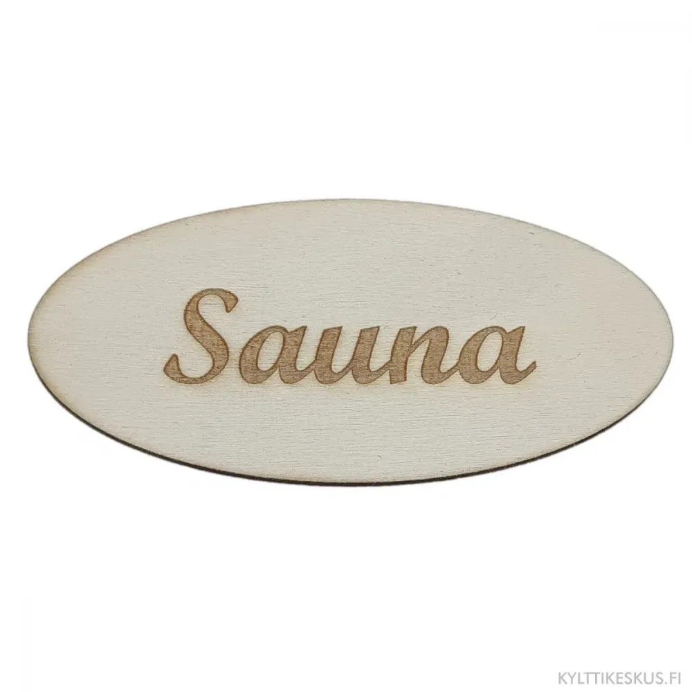 Sauna-kyltti vanerista valmistettuna. Sauna-kyltti vanerista valmistettuna.
