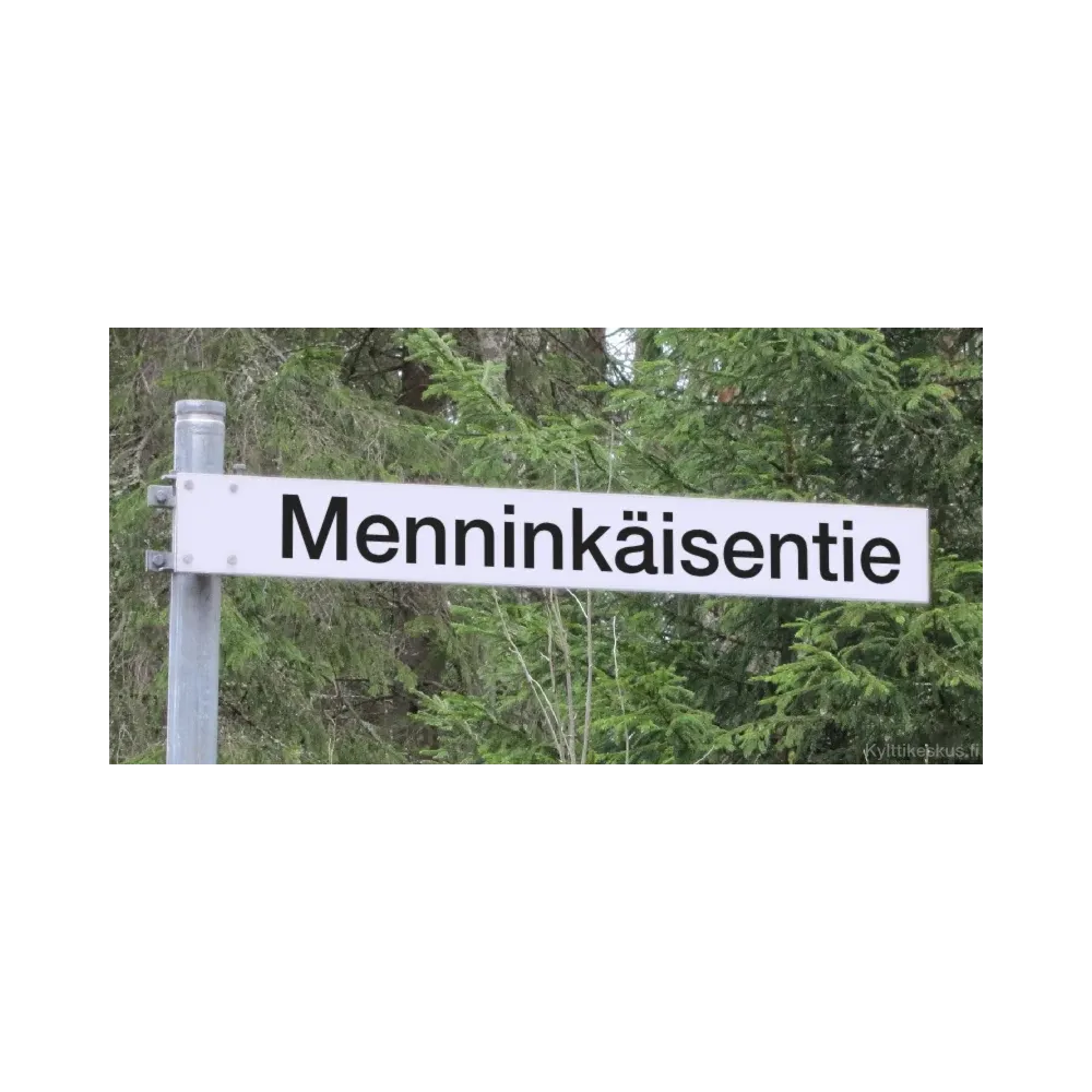 90 mm leveä kadunnimikilpi esimerkkikuvassa. 90 mm leveä kadunnimikilpi esimerkkikuvassa.