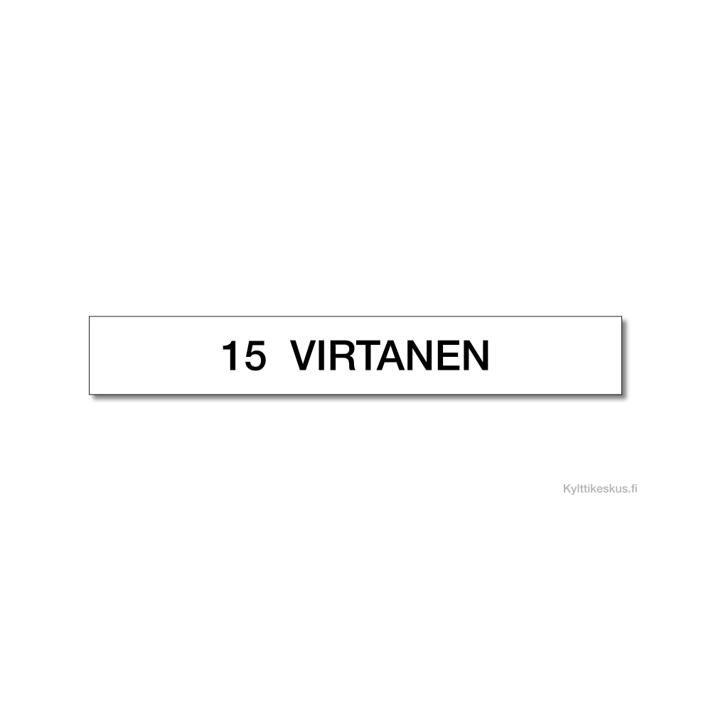 Postilaatikon nimikyltti omilla mitoilla ja värityksellä. Postilaatikon nimikyltti omilla mitoilla ja värityksellä.