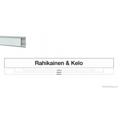 Postilaatikon nimikyltti alumiinisella kiinnityskiskolla.