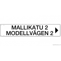 Kiinteistön osoitekyltti 1200x240 mm kokoisena.