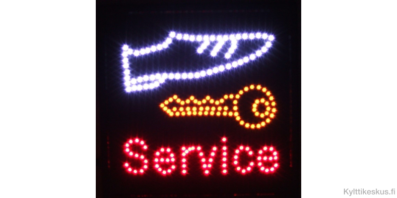 Pikasuutarin led-valomainos "Service"